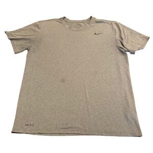 Nike Drifit Men’s Grey Swoosh Athletic T-Shirt Size L